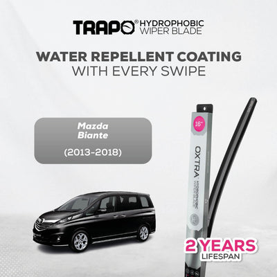 Trapo Hydrophobic Wiper Blade Mazda Biante (2013-2018) - Depan - 26' & 16'
