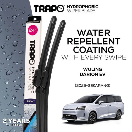 Trapo Hydrophobic Wiper Blade Wuling Darion EV (2025 - Sekarang) - Depan - 24' & 18'