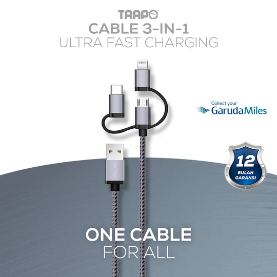 Trapo Ultra Fast Charging Cable 3 in 1