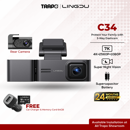 Lingdu C34 7K Triple-Channel Dash Cam