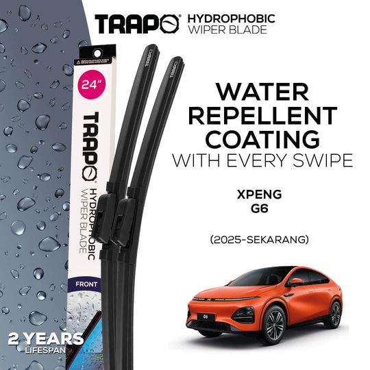 Trapo Hydrophobic Wiper Blade Xpeng G6 (2025-Sekarang) - Depan - 26' & 16'