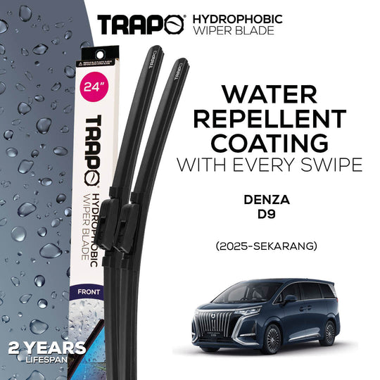 Trapo Hydrophobic Wiper Blade Denza D9 (2025-Sekarang) - Depan - 28' & 19'