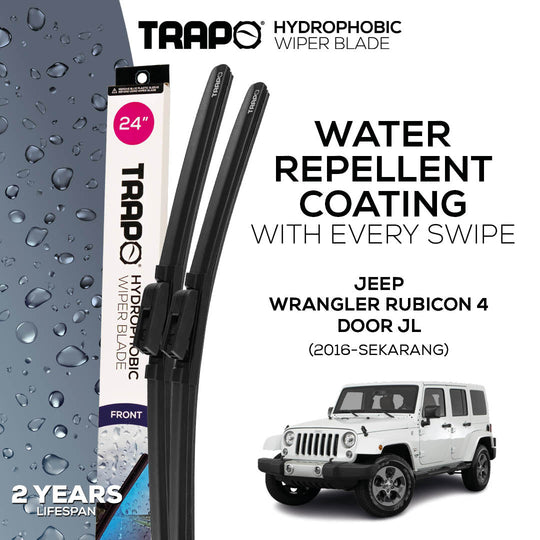 Trapo Hydrophobic Wiper Blade Jeep Wrangler Rubicon 4 door JL  (2016-Sekarang)